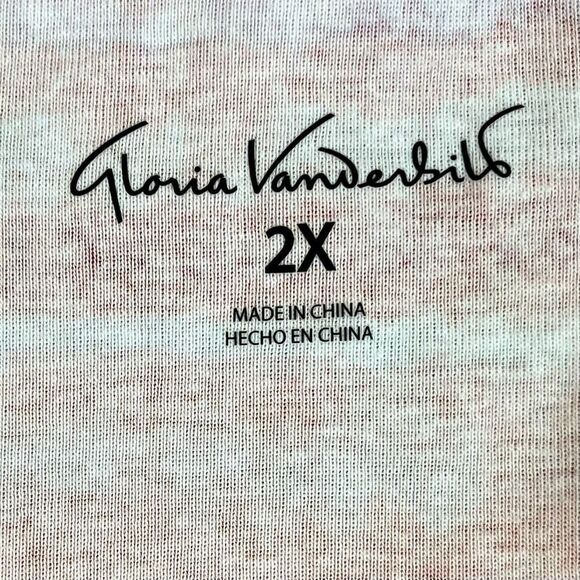 Gloria Vanderbilt Women’s Striped 3/4 Cuffed Sleeve Top 2X - Picture 7 of 10